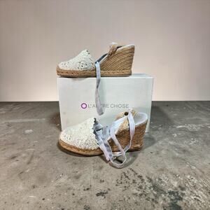 L'Autre Chose Soho crochet espadrille wedge pumps Eu 40 US 9